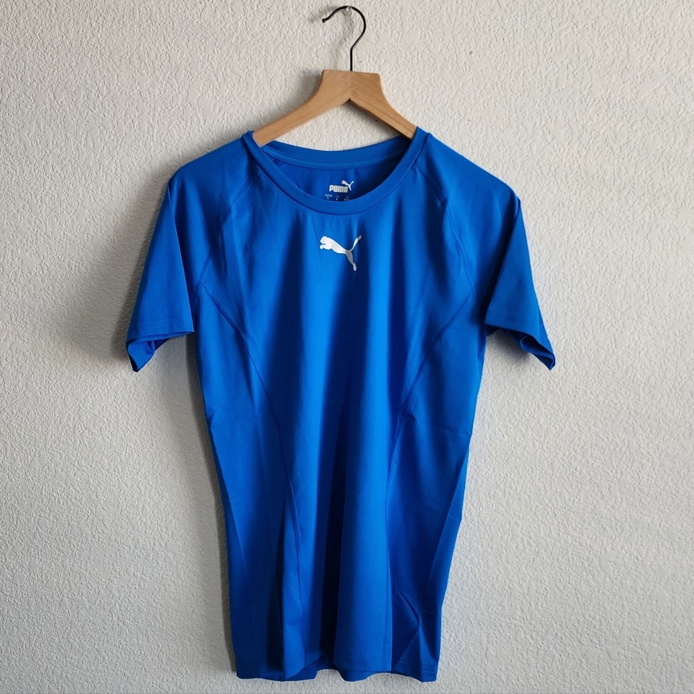 Puma Vibrant Blue Baselayer Large Unisex Activewear Tee NEW